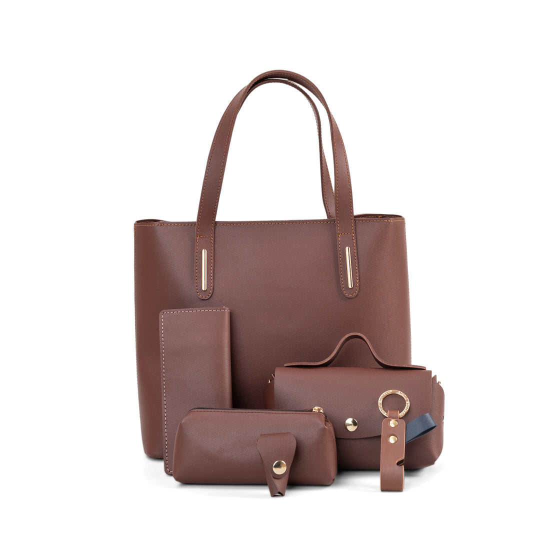 Mid Range Shoulder Bag - 6Pc - Brown