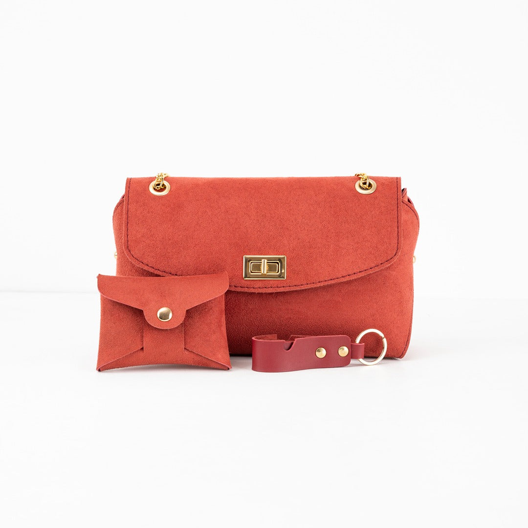 Eastern Elegance Handbag- Rust